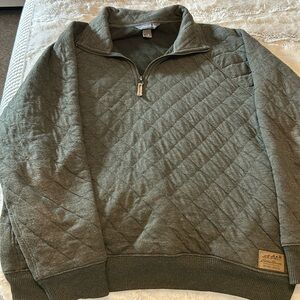 Eddie Bauer Quilted Quarter Zip- green